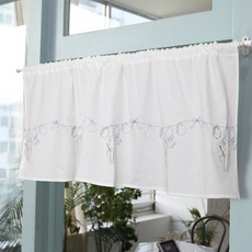 WOOREEDECO Today's 咖啡刺繡平衡簾, 米白色