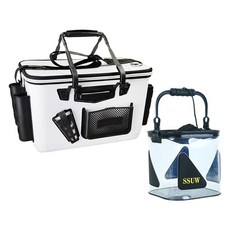 SCHWARZ KOREA 釣魚拉鍊冰筒袋+手提水桶, 冰筒袋(白色)