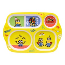 LILFANT 小小兵印花5格分隔餐盤, 1個, 混色, 單品