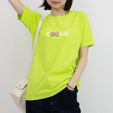 험블스튜디오 여성용 쿠키 레터링 여름옷 여성 20수 면 반팔티 KK_14_086