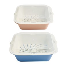 Easy&Cube瀝水籃 5號 2件組, 藍燕麥