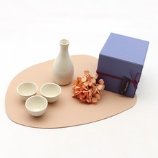 月鹽 韓國製手工陶瓷 象牙白德利瓶酒杯禮物組, 1套, 德利瓶 + 酒杯 3入