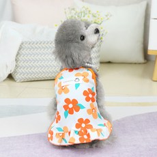PASTEL PET 寵物熱帶花朵連身裙, 橘色