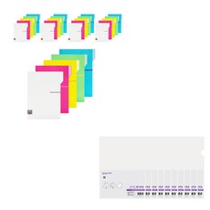 ECO Chungwoon 多色索引文件夾 A4 25入+多色L架 10入, 隨機發貨（索引架），透明（彩色芯片L架）, 1套