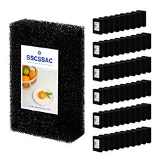 SSGSSAK 聚氨酯過濾菜瓜布 黑色, 60個, 1入