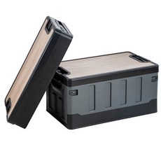 iSET車用大容量後車箱收納箱露營折疊箱 一般型 60L, 黑色