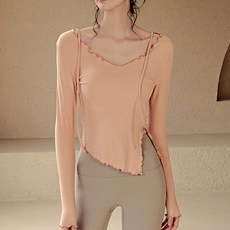 女款飄逸波浪線條長袖瑜珈服