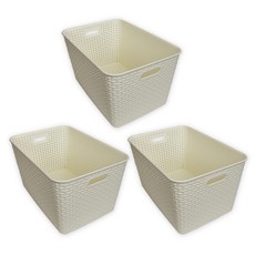 Rattan Y型籃 5號, 白色, 3個