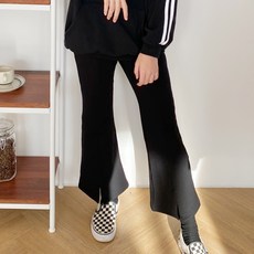 Jenny 女童 Jenny Kids 冬季靴型刷毛細羅紋開衩長褲