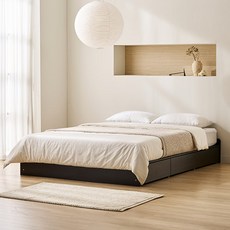 스칸디아 레이든 무헤드 3단 수납 침대 프레임 방문설치, 블랙