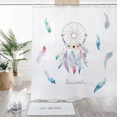 SANGSANG HOO 布料浴簾 10 捕夢網, 1個, 白色系