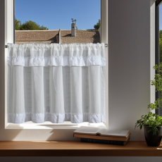 Welot 現代簡約荷葉邊鏤空遮蔽廚房短簾, B款