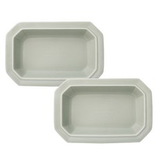 Syracuse CHINA 八角橢圓瓷盤 26cm, 2個, 自然灰色