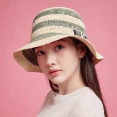 화이트샌즈 여성용 라피아 버킷햇 더블린