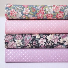 Syusyuroom 花朵圓點布料4件組 SH-130, 混合色, 1個