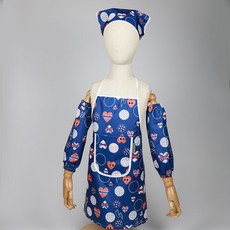 BEBE CHOUETTE 兒童防水圍裙 + 頭巾 + 雙臂袖套組