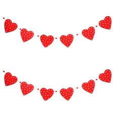 PARTYSHOW 愛心原木拉旗 紅色 2入, 混合色