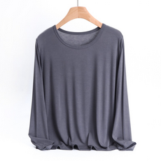 슬리밍 심플 라운드 임부 롱슬리브