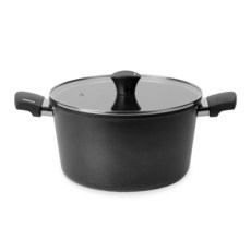 QUEEN SENSE IH爐適用Cuchini Dunkel系列雙耳湯鍋+鍋蓋組, 黑色, 1組