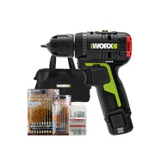WORX PRO 12V 충전 드릴드라이버 풀세트 WU130 + 비트 콘크리트 5종 + 금속 10종 + 드라이버팁 5종 세트, 1세트
