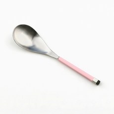 보겐 스퀘어 투톤 실버 커트러리 차이나스푼, 핑크, 1개