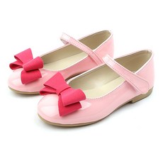 Rulushu女童款蝴蝶結401皮鞋