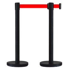 東光安全 不鏽鋼紅色帶一體式隔離柱 黑色 2m, 2個