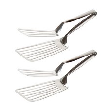 不鏽鋼雙面鍋鏟夾, 2個, 銀色