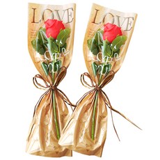 뭉구 비누꽃 시들지 않는 러브 장미 꽃다발, 로즈, 2개