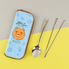 LILFANT KAKAO FRIENDS 不鏽鋼餐具組, Ryan(LI6183), 收納袋+湯匙+筷子