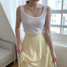 라라온 여성용 롱디아 더블 스트랩 골지 나시
