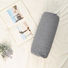누리홈 내추럴파우더 원형 베개커버 세트, 그레이, 1개
