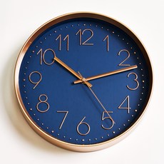 數字靜音掛鐘 28cm, 海軍金