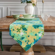 Homeflow 黃綠色印染彩色桌旗, 30 x 180 cm, 混合色, 1個