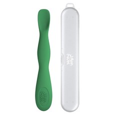 Jammuk 韓國製 嬰兒副食品矽膠餵食湯匙 + 專用收納盒組, 綠色, 1組