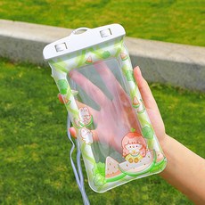 卡通角色手機防水殼, 1個, 綠色西瓜