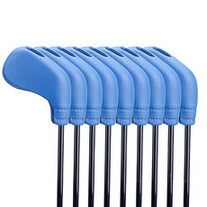 오래 베이직 골프 아이언 고무 방수 헤드 보호 캡 커버 9종 세트, 블루셋