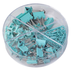 Modian 可愛粉彩雙夾金屬夾 薄荷綠 84入組, 1套, 小