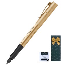 FABER-CASTELL 輝柏 鋼筆+墨水盒組, 金色(鋼筆), EF款筆尖
