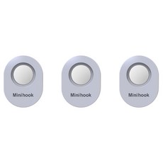 미누네 리모컨 심플 거치자석 간편 벽걸이 후크, 화이트, 3개
