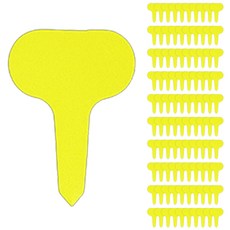 SOFTHOLIC 圓形彩色花盆植物名牌 100入, 黃色