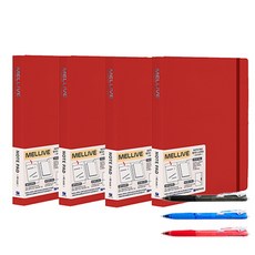A5 멜리브 노트패드 NM00A6 4p + 유성펜 3p 세트, 빨강(노트패드), 랜덤발송(유성펜), 1세트