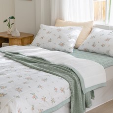 farfe Elin 竹纖維泡泡紗夏季涼被 + 枕頭套 + 床墊組
