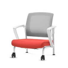 체어포커스 슬라이딩 좌식의자 C530, 화이트(팔걸이) + 그레이(등받이) + 고급 레드(방석), 1개