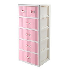 KEYWAY 聯府 美加5層櫃 附輪 T5402-2, 粉紅色, 5抽