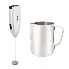 Caferia 電動奶泡器 CEM1+拿鐵蒸氣功能杯 350ml CS1組合, 單色, 1套