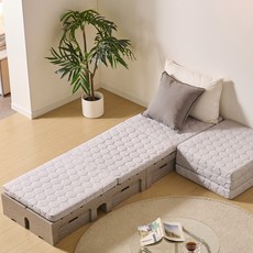 알뜨리 늘잠 3단 접이식 토퍼, 라이트그레이, 8cm