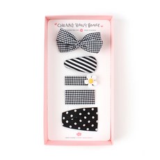 chenny bongbong 女童方形黑色髮夾組