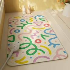 Daysoy 簡約設計吸附式浴室浴缸墊 70 x 40 cm, 1個, 13 塗鴉圖案