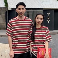 C 條紋家庭短袖T恤